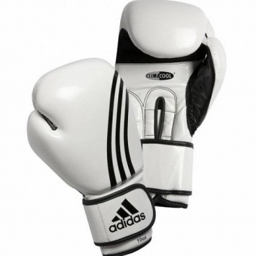Боксерские перчатки adidas/box-fit  бело-черные кожезаменитель в интернет-магазине VersusBox.ru