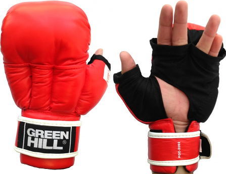 Перчатки для рукопашного боя (2 прорези) Green Hill красные в интернет-магазине VersusBox.ru