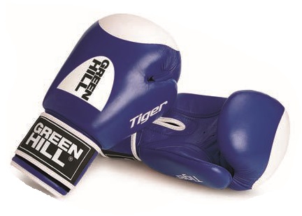 Перчатки боксерские Green Hill TIGER с таргетом с новым логотипом синие в интернет-магазине VersusBox.ru