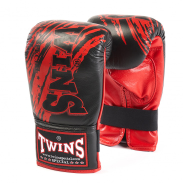 Боксерские перчатки снарядные Twins Ftbgl1f-tw2 Fancy Training Bag Gloves черно-красные в интернет-магазине VersusBox.ru