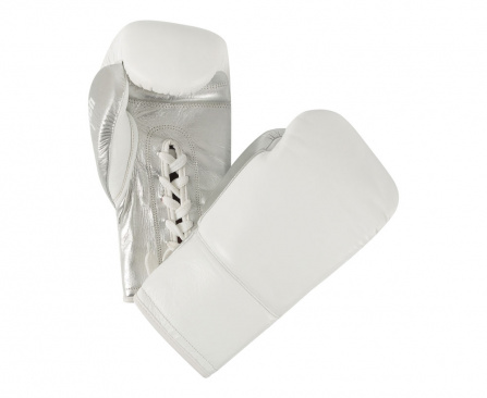 Перчатки боксерские Clinch Pro Lace бело-серебристые в интернет-магазине VersusBox.ru