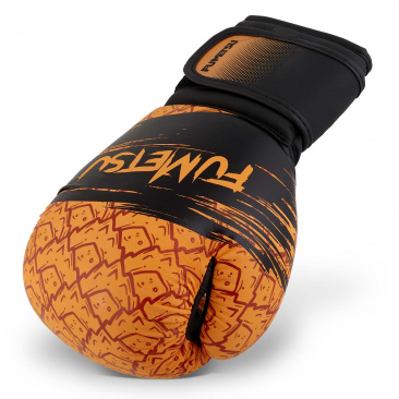 Боксерские тренировочные перчатки Fumetsu детские черно- оранжевые Elements Fire Kids в интернет-магазине VersusBox.ru