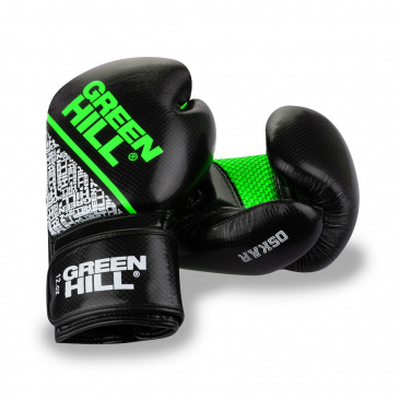 Перчатки боксерские Green Hill OSKAR черно-зеленые в интернет-магазине VersusBox.ru