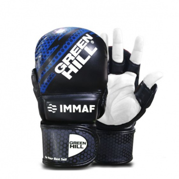Перчатки MMA IMMAF approved  Green Hill черно-синие в интернет-магазине VersusBox.ru