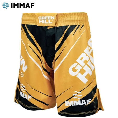 MMI-4022 Шорты MMA SHORT IMMAF approved черно-золотой в интернет-магазине VersusBox.ru