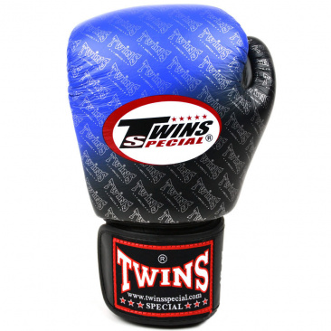 Перчатки боксерские Twins fbgvl3-tw1 fancy boxing gloves черно-синие в интернет-магазине VersusBox.ru