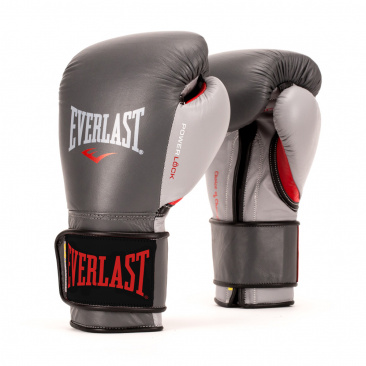 Боксерские перчатки Everlast тренировочные Powerlock серо-красные в интернет-магазине VersusBox.ru