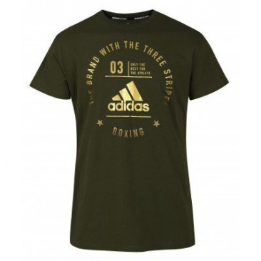 Футболка детская The Brand With The Three Stripes T-Shirt Boxing Kids зелено-золотая в интернет-магазине VersusBox.ru