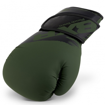 PunchTown боксерские тренировочные перчатки черно- оливковые BXR KR в интернет-магазине VersusBox.ru