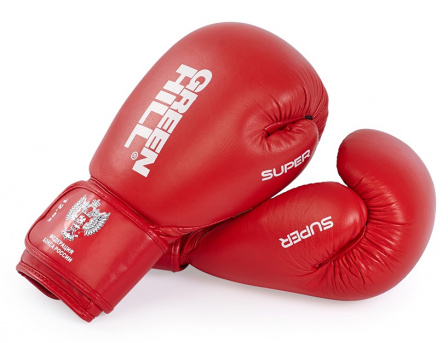 Боксерские перчатки SUPER одобренные Федерацией бокса России красные в интернет-магазине VersusBox.ru