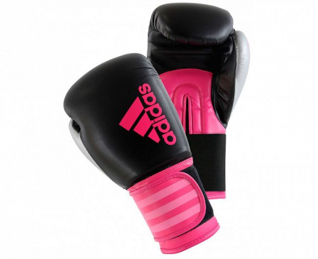 Перчатки боксерские adidas Hybrid 100 Dynamic Fit женские черно-розовые в интернет-магазине VersusBox.ru