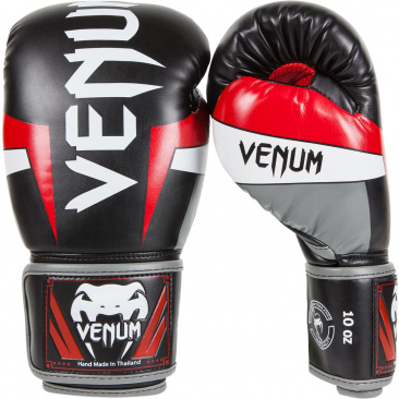Venum боксерские тренировочные перчатки Elite Boxing черно- красные в интернет-магазине VersusBox.ru