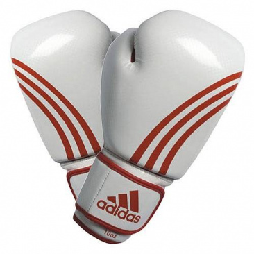 Боксерские перчатки ADIDAS BOX-FIT 12 oz бело-красные кожезаменитель в интернет-магазине VersusBox.ru