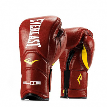 Боксерские перчатки Everlast тренировочные на липучке Elite Pro красные в интернет-магазине VersusBox.ru