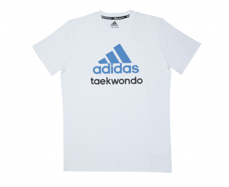 Футболка adidas Community T-Shirt Taekwondo бело-синяя в интернет-магазине VersusBox.ru