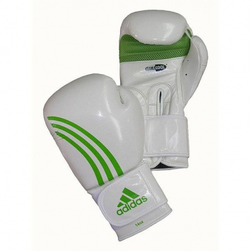 Боксерские перчатки adidas/box-fit  бело-зеленые кожезаменитель в интернет-магазине VersusBox.ru