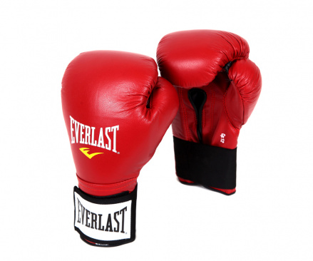 Боксерские перчатки Everlast тренировочные на липучке красные в интернет-магазине VersusBox.ru