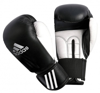 Боксерские перчатки adidas/performer черно-белые кожезаменитель в интернет-магазине VersusBox.ru