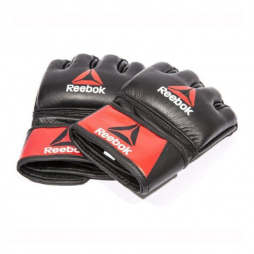 Перчатки для Mma Reebok Combat Leather Glove черные в интернет-магазине VersusBox.ru