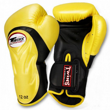 Боксерские перчатки Twins boxing gloves bgvl-6 черно-желтые в интернет-магазине VersusBox.ru