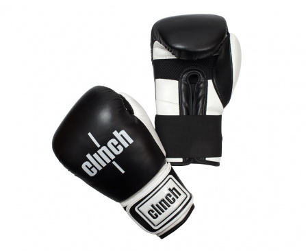 Перчатки боксерские Clinch Punch черно-белые в интернет-магазине VersusBox.ru