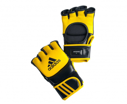 Перчатки для смешанных единоборств adidas Ultimate Fight желто-черные в интернет-магазине VersusBox.ru