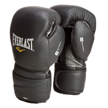 Боксерские перчатки Everlast Protex2 Leather черные в интернет-магазине VersusBox.ru