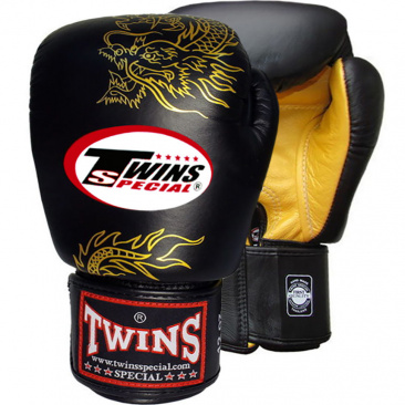 Боксерские перчатки Twins Special fbgvl3-6 fancy boxing gloves черно-золотые в интернет-магазине VersusBox.ru