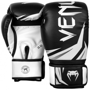 Venum  боксерские тренировочные перчатки Challenger 3.0 черно- белые в интернет-магазине VersusBox.ru