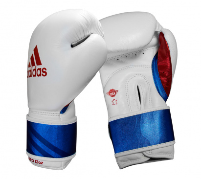 Перчатки боксерские Speed Pro бело-сине-красные в интернет-магазине VersusBox.ru