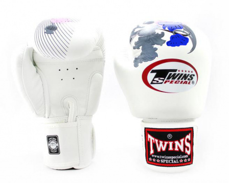 Боксерские перчатки Twins Fbgvl3-13 Fancy Boxing Gloves бело-голубые в интернет-магазине VersusBox.ru