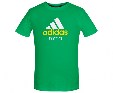 Футболка Детская Adidas Community T-shirt Mma Kids Зелено-белая в интернет-магазине VersusBox.ru