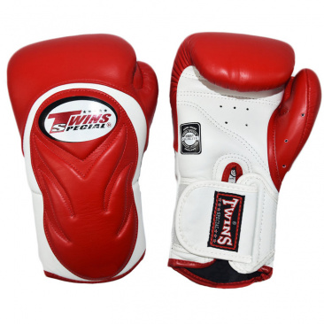 Боксерские перчатки Twins boxing gloves bgvl-6 красно-белые в интернет-магазине VersusBox.ru