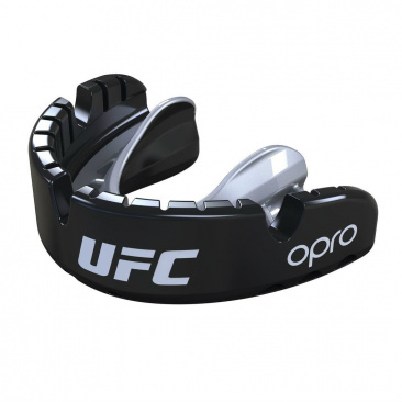 UFC Капа одночелюстная черно- серебристая Opro Gold Braces в интернет-магазине VersusBox.ru