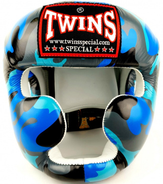 Боксерский шлем Twins Fhgl3-ar  синий  в интернет-магазине VersusBox.ru