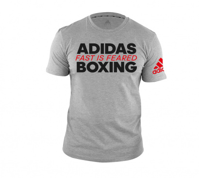 Футболка детская adidas Boxing Tee Fast Is Feared Kids серая в интернет-магазине VersusBox.ru