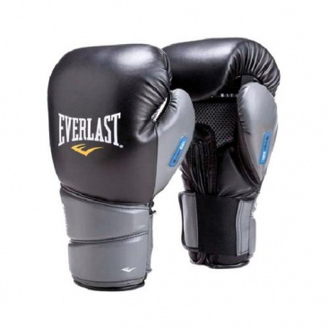 Боксерские перчатки Everlast тренировочные Protex2 Gel Pu черные в интернет-магазине VersusBox.ru