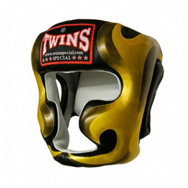 Шлем боксерский Twins Head Protection  fhg-42G черно-желтый в интернет-магазине VersusBox.ru