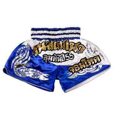 Шорты для тайского бокса Twins tbs-09  бело-голубые в интернет-магазине VersusBox.ru