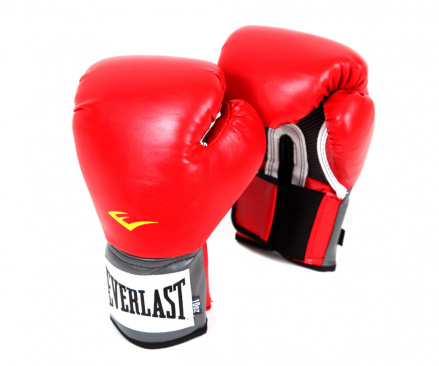 Боксерские перчатки Everlast тренировочные подростковые Pu Pro Style Anti-MB красные в интернет-магазине VersusBox.ru