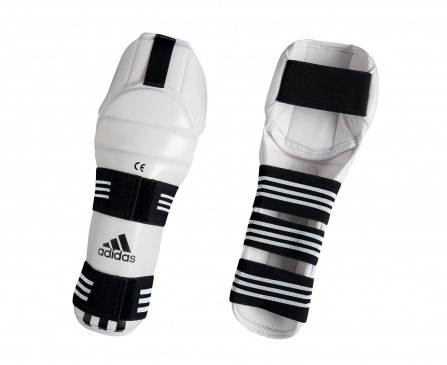 Защита голени и колена для тхэквондо adidas Wtf Shin & Knee Pad Protector белая в интернет-магазине VersusBox.ru