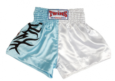 Шорты для тайского бокса Twins tbs-30 бело-голубые в интернет-магазине VersusBox.ru