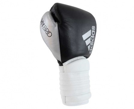 Перчатки боксерские adidas Hybrid 300 черно-бело-серебристые в интернет-магазине VersusBox.ru