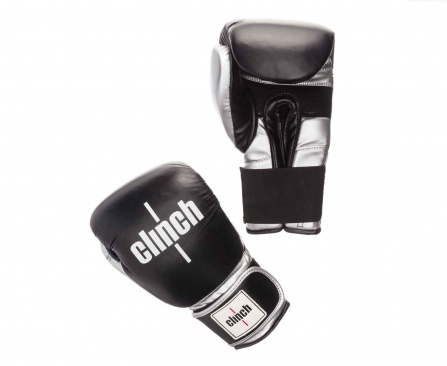 Перчатки боксерские Clinch Prime черно-серебристые в интернет-магазине VersusBox.ru