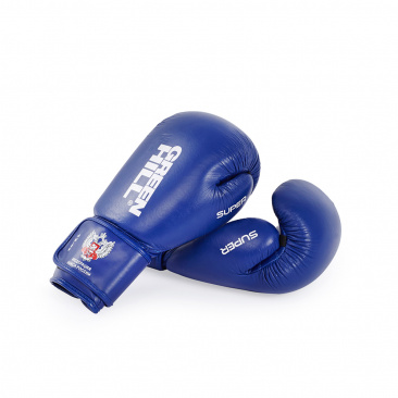 Боксерские перчатки Green Hill SUPER одобренные Федерацией бокса России синие в интернет-магазине VersusBox.ru