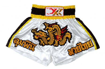 Шорты для тайского бокса Twins TBS-14 бело-желтые в интернет-магазине VersusBox.ru
