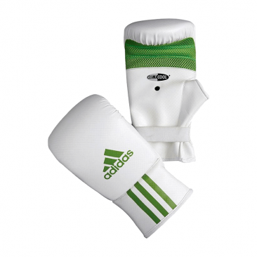 Снарядные перчатки  Adidas/Box -Fit  к/з  бело-зеленые в интернет-магазине VersusBox.ru