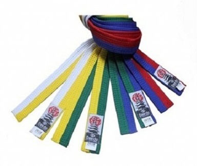 Пояс цветной Stripe 240 тм Daedo (бел-жел,жел-зел,зел-син,син-крас) в интернет-магазине VersusBox.ru