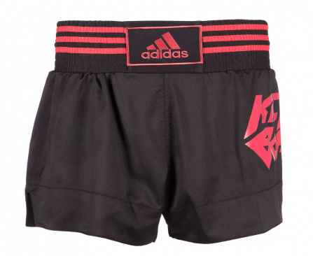 Шорты для кикбоксинга Adidas Kick Boxing Short Micro Diamond черно-красные в интернет-магазине VersusBox.ru