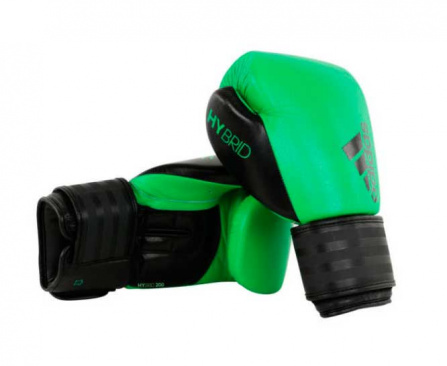 Перчатки боксерские adidas Hybrid 200 зелено-черные в интернет-магазине VersusBox.ru